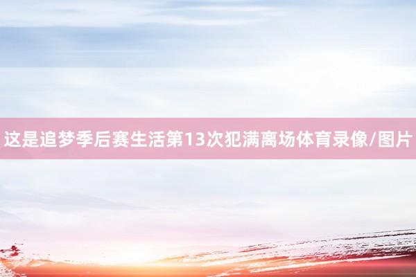这是追梦季后赛生活第13次犯满离场体育录像/图片