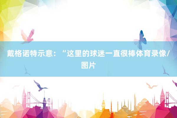 戴格诺特示意：“这里的球迷一直很棒体育录像/图片
