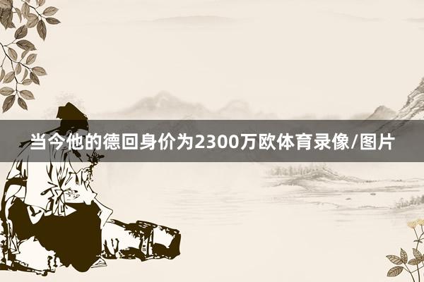 当今他的德回身价为2300万欧体育录像/图片