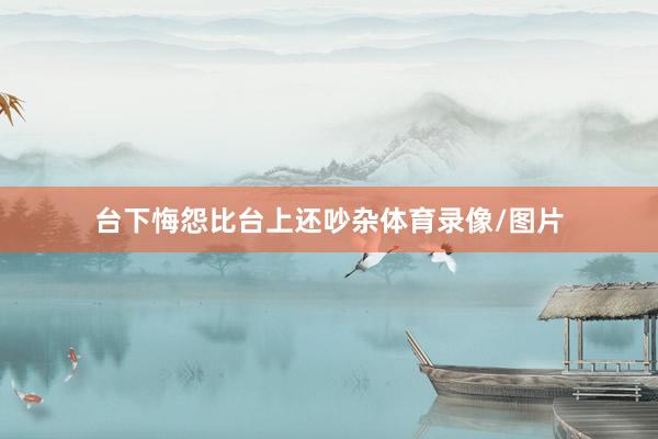 台下悔怨比台上还吵杂体育录像/图片