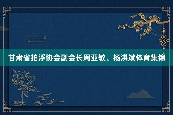 甘肃省拍浮协会副会长周亚敏、杨洪斌体育集锦