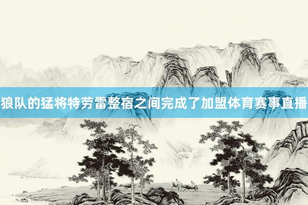 狼队的猛将特劳雷整宿之间完成了加盟体育赛事直播